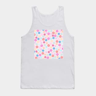 Boho Pink Daisy Flowers Pattern Tank Top